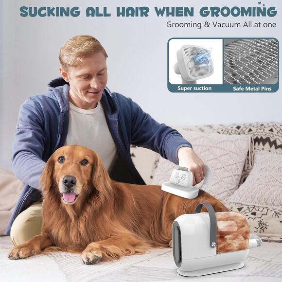 Pet Grooming Vacuum Kit, 3L | 5 Tools & Combs | Quiet Hair Remover System SEALED - Picture 4 of 10
